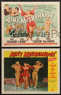 7p1023 AIN'T MISBEHAVIN' 8 LCs 1955 great images of Piper Laurie, sexy Mamie Van Doren & Calhoun!