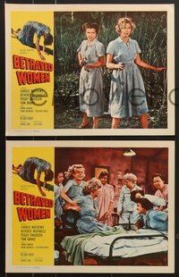 7p1029 BETRAYED WOMEN 8 LCs 1955 bad girls in solitary, Carole Mathews, Beverly Michaels!