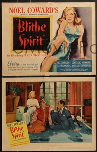 7p1034 BLITHE SPIRIT 8 LCs 1945 David Lean, Noel Coward, Rex Harrison, Constance Cummings!