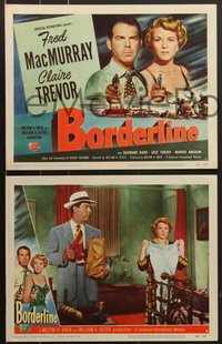 7p1035 BORDERLINE 8 LCs 1950 great images of Fred MacMurray & Claire Trevor, Raymond Burr!