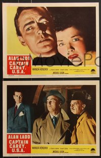 7p1041 CAPTAIN CAREY, U.S.A. 8 LCs 1950 great moody image of Alan Ladd & Francis Lederer!