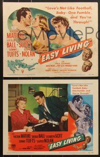 7p1057 EASY LIVING 8 LCs 1949 Victor Mature & Lizabeth Scott, love's not like football!