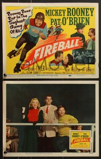 7p1063 FIREBALL 8 LCs 1950 great images of Mickey Rooney, Pat O'Brien, Beverly Tyler, complete set!