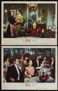 7p1201 GIGI 6 LCs 1958 pretty Leslie Caron, Maurice Chevalier, Gingold & Louis Jourdan!