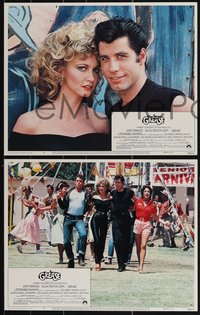 7p1076 GREASE 8 LCs 1978 John Travolta & Olivia Newton-John in a most classic musical!