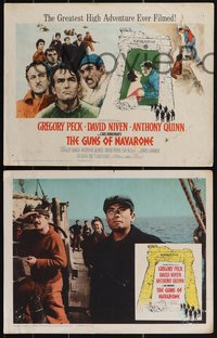 7p1083 GUNS OF NAVARONE 8 LCs 1961 Gregory Peck, David Niven, Anthony Quinn & James Darren!