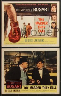 7p1084 HARDER THEY FALL 8 LCs 1956 great images of Humphrey Bogart, Steiger, Baer, boxing classic!