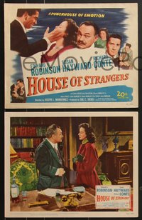 7p1090 HOUSE OF STRANGERS 8 LCs 1949 Edward G. Robinson, Richard Conte, Zimbalist Jr., Valentine!