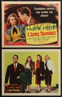 7p1092 I LOVE TROUBLE 8 LCs 1947 Franchot Tone with sexy Janet Blair, Janis Carter & Adele Jergens!