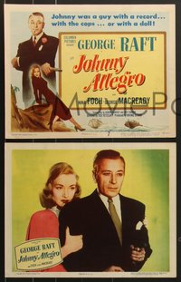 7p1099 JOHNNY ALLEGRO 8 LCs 1949 George Raft & sexy Nina Foch have T-men & mobsters on their trail!