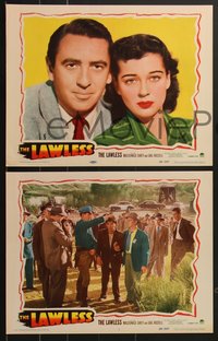 7p1108 LAWLESS 8 LCs 1950 Macdonald Carey, sexy Gail Russell, directed by Joseph Losey!