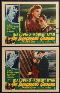 7p1133 ON DANGEROUS GROUND 8 LCs 1951 Nicholas Ray noir classic, Robert Ryan & Ida Lupino!