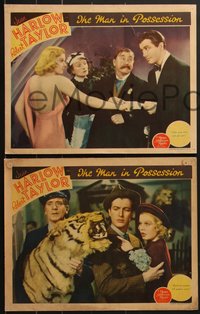 7p1218 PERSONAL PROPERTY 3 LCs 1937 American widow Jean Harlow in London meets Robert Taylor!