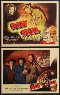 7p1140 RAW DEAL 8 LCs 1948 Anthony Mann, Dennis O'Keefe & sexy bad girl Claire Trevor!