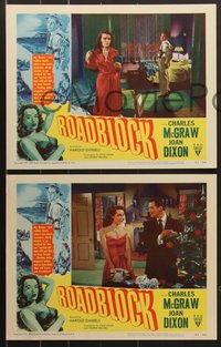 7p1141 ROADBLOCK 8 LCs 1951 hot lead & cold cash outside the law, great images of sexy Joan Dixon!