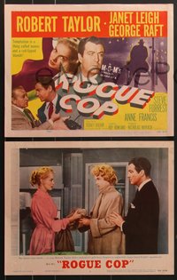 7p1142 ROGUE COP 8 LCs 1954 Robert Taylor, George Raft, gorgeous Janet Leigh, sexy Anne Francis!