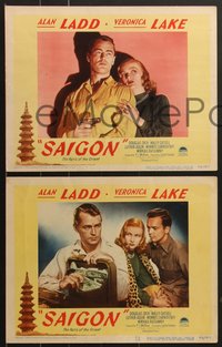 7p1144 SAIGON 8 LCs 1948 great images of sexy Veronica Lake & Alan Ladd in Vietnam!