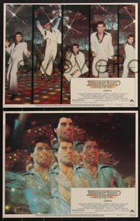 7p1145 SATURDAY NIGHT FEVER 8 LCs R1979 great images of disco dancer John Travolta, PG-rated!