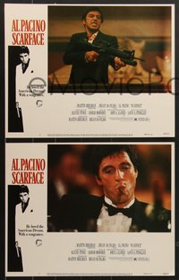 7p1146 SCARFACE 8 LCs 1983 Al Pacino as Tony Montana, Michelle Pfeiffer, Brian De Palma, Stone!