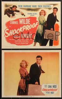 7p1154 SHOCKPROOF 8 LCs 1949 directed by Douglas Sirk, Cornel Wilde & Patricia Knight on the run!