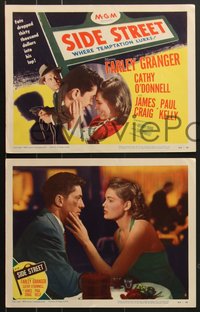 7p1155 SIDE STREET 8 LCs 1950 pretty Cathy O'Donnell with money & Farley Granger!