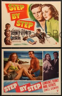 7p1158 STEP BY STEP 8 LCs 1946 great images of Lawrence Tierney & Anne Jeffreys, film noir!