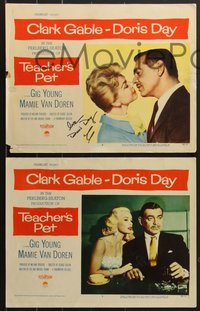 7p1160 TEACHER'S PET 8 LCs 1958 one signed by Doris Day, who is with Clark Gable and more!