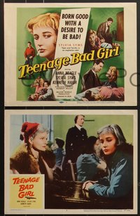 7p1161 TEENAGE BAD GIRL 8 LCs 1957 sexy smoking Sylvia Syms was born good with a desire to be bad!