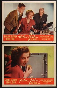 7p1162 THELMA JORDON 8 LCs 1950 sexy Barbara Stanwyck, Wendell Corey & Paul Kelley!