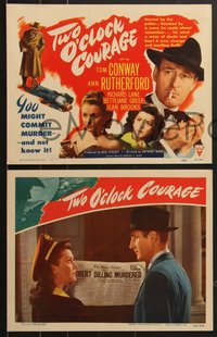 7p1167 TWO O'CLOCK COURAGE 8 LCs 1944 Anthony Mann directed, Tom Conway, sexy Ann Rutherford!