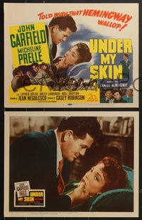 7p1170 UNDER MY SKIN 8 LCs 1950 John Garfield, sexy Micheline Presle, from Ernest Hemingway's story!