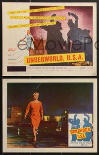 7p1171 UNDERWORLD, U.S.A. 8 LCs 1960 Samuel Fuller, labor rackets, gambling, vice, narcotics!