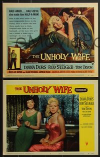 7p1173 UNHOLY WIFE 8 LCs 1957 half-devil half-angel bad girl Diana Dors, Rod Steiger!