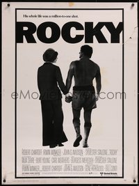 7r0031 ROCKY 30x40 1977 Sylvester Stallone & Talia Shire holding hands, boxing classic!