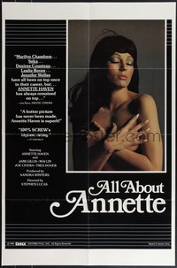 7r0357 ALL ABOUT ANNETTE 25x38 1sh 1982 sexy Annette Haven wearing nothing at all!