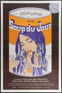 7r0360 AMERICAN SEX FANTASY 1sh 1975 girl eating man Campbell's soup image, Soup Du Jour, rated X!