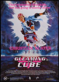 7r0132 GLEAMING THE CUBE Aust 1sh 1989 Christian Slater, Tony Hawk, skateboarding art, ultra rare!