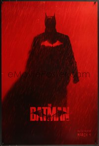 7r0373 BATMAN teaser DS 1sh 2022 full-length Robert Pattinson in the title role in the rain!