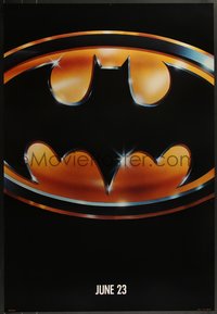 7r0374 BATMAN teaser 1sh 1989 directed by Tim Burton, cool image of Bat logo, matte finish!