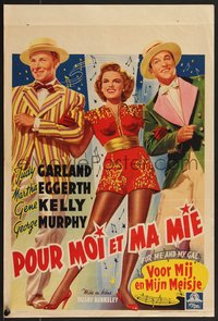 7r0821 FOR ME & MY GAL Belgian 1952 different art of Judy Garland, Gene Kelly & George Murphy!