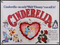 7r0057 CINDERELLA British quad R1960s Disney classic romantic musical fantasy cartoon, ultra rare!