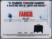 7r0058 FARGO DS British quad 1996 Coen Brothers murder thriller, small town, big crime!