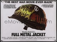 7r0061 FULL METAL JACKET British quad 1987 Stanley Kubrick Vietnam War movie, Castle art, rare!