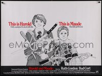 7r0064 HAROLD & MAUDE British quad 1972 Ruth Gordon, Bud Cort, completely different wacky art!