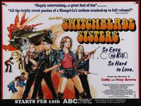 7r0078 SWITCHBLADE SISTERS advance British quad R1999 great vintage-style art, ultra rare!