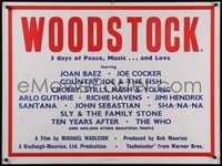 7r0083 WOODSTOCK British quad 1970 3 days of peace, music... and love, ultra rare!