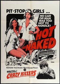 7r0119 HOT & NAKED/CRAZY KILLERS Canadian 1sh 1976 Quand les Filles se Dechainent & Crazy Killers!