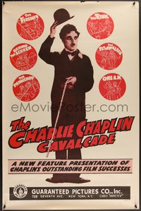 7r0402 CHARLIE CHAPLIN CAVALCADE 1sh R1940s The Fireman, Behind the Screen, cool art of Chaplin!