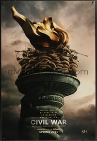 7r0405 CIVIL WAR teaser DS 1sh 2024 Nick Offerman, Statue of Liberty torch, Spring 2024!