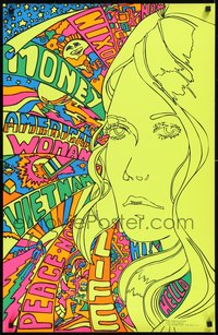 7r0148 AMERICAN WOMAN 22x33 commercial 1970 psychedelic art of a woman by Ambrose, ultra rare!